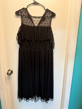 Torrid Black Star- Sheer Midi Dress